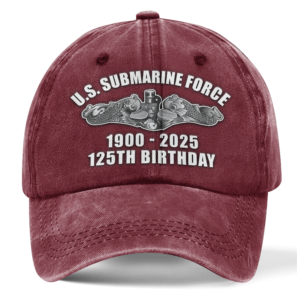 Navy Submarine 125th Birthday Washed Cap