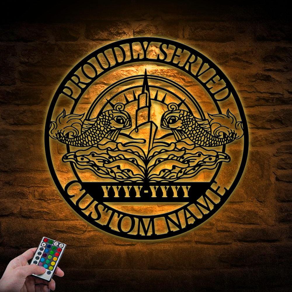 Personalized Navy Submarine Metal Sign Wall Art
