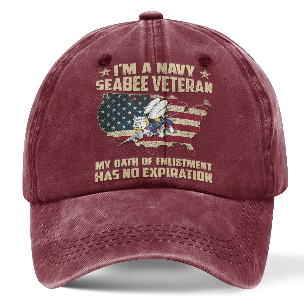 Personalizable Navy Seabee Washed Cap