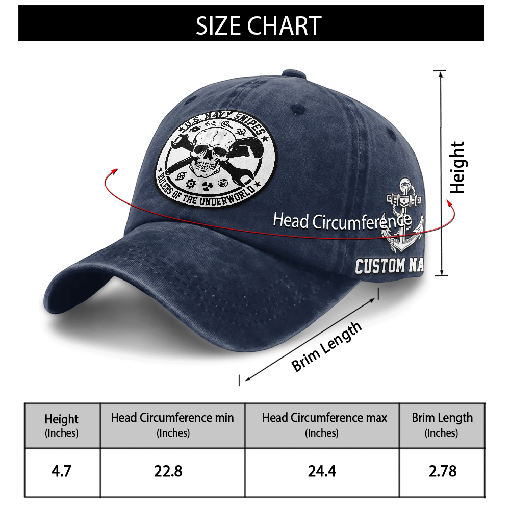 Personalizable Navy Snipes Washed Cap