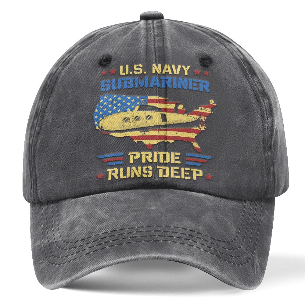 Navy Submarine Washed Cap