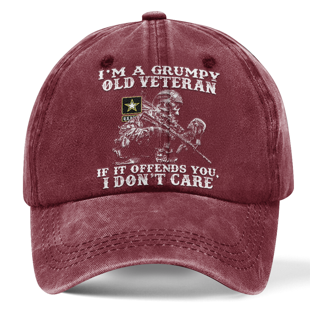 Personalizable Grumpy Old Vet Washed Cap