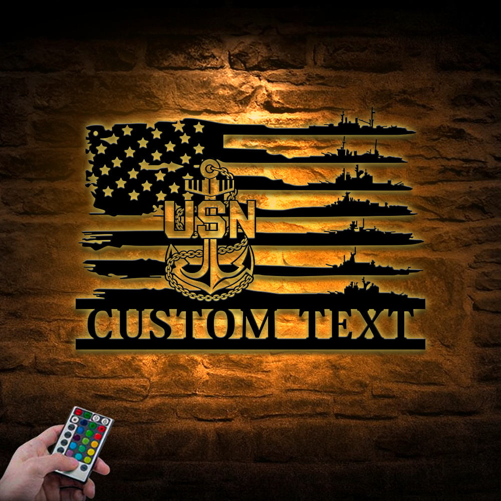 Personalized Navy Ship Metal Sign Wall Art