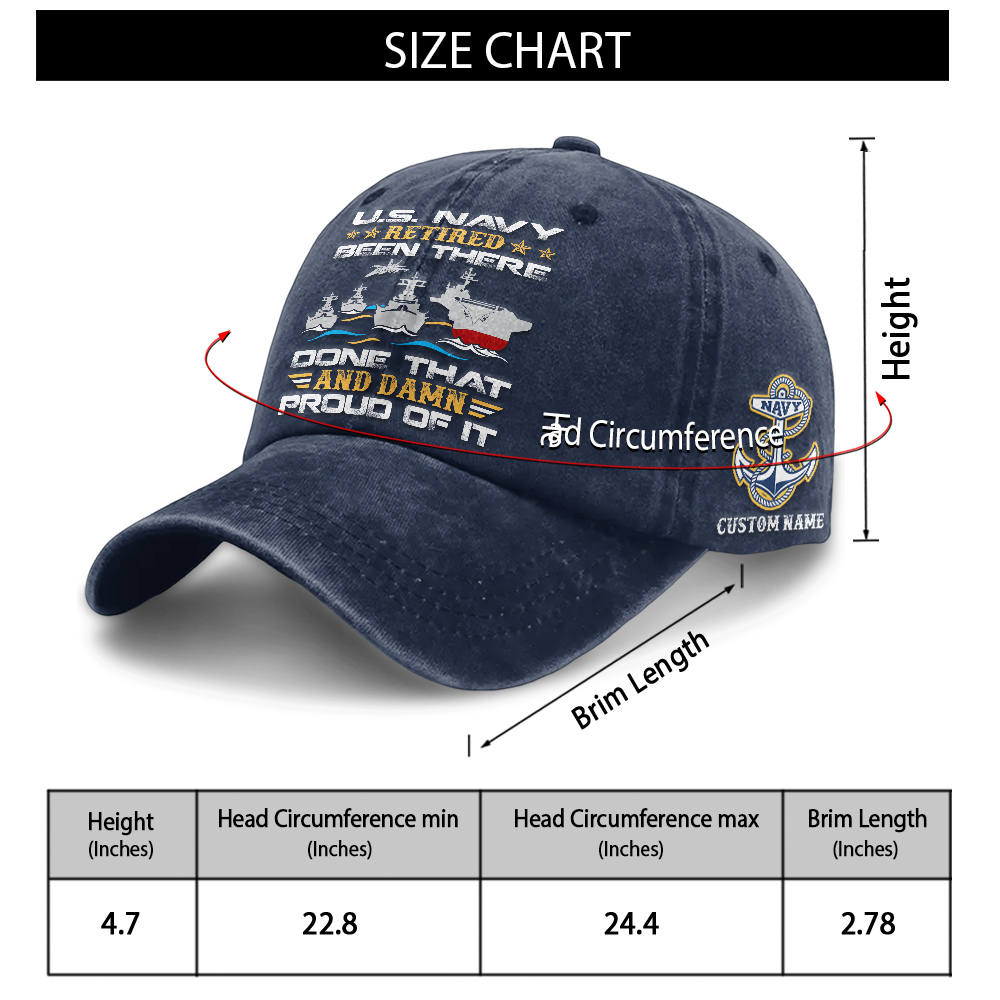 Personalized Navy Been There Done That Washed Cap