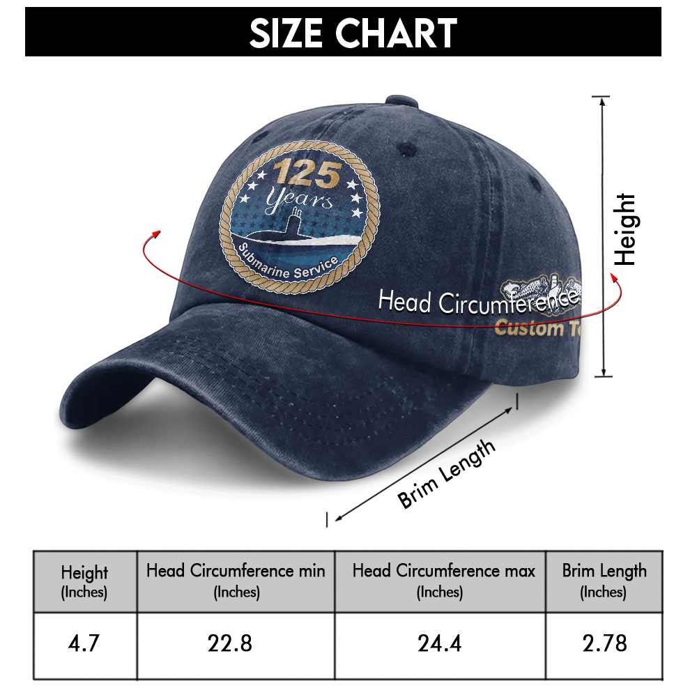 Navy Submarine 125th Birthday Washed Cap