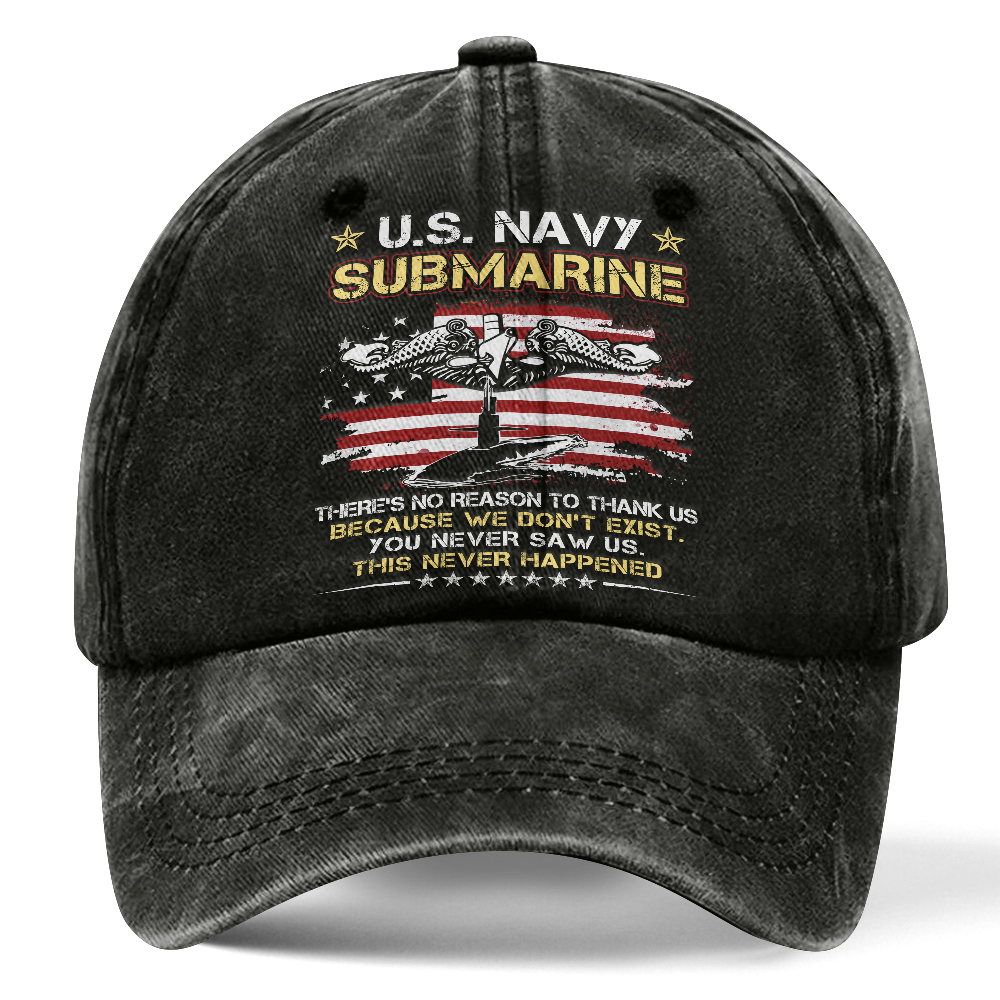 Navy Submarine Washed Cap