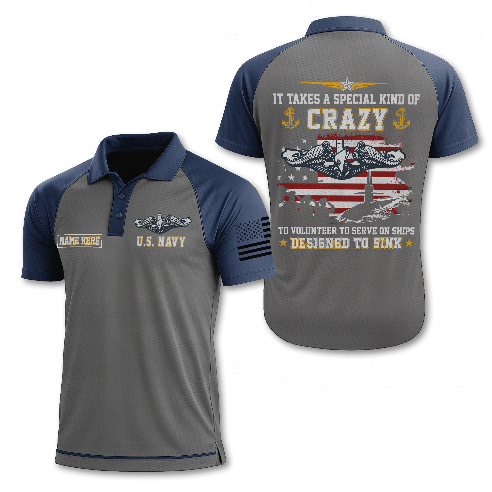 Navy Submarine Polo Shirt