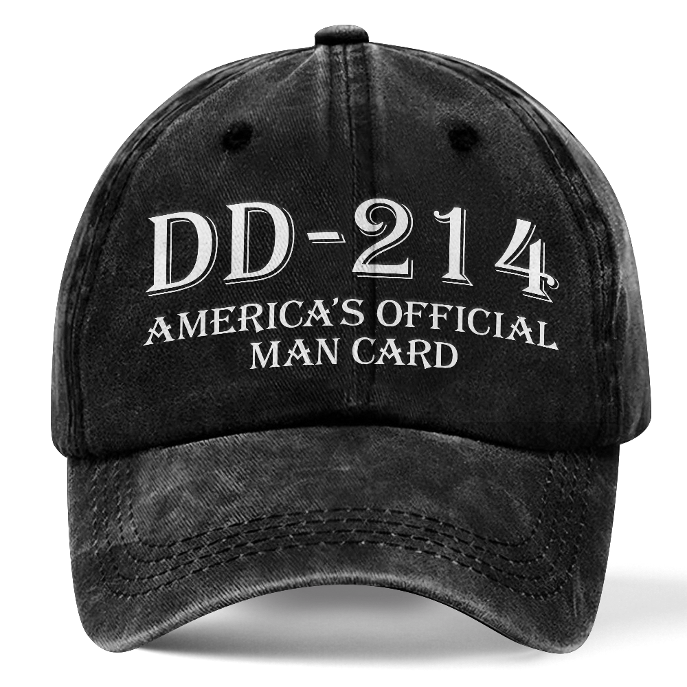 Personalizable US Veteran DD-214 America's Official Man Card Washed Cap