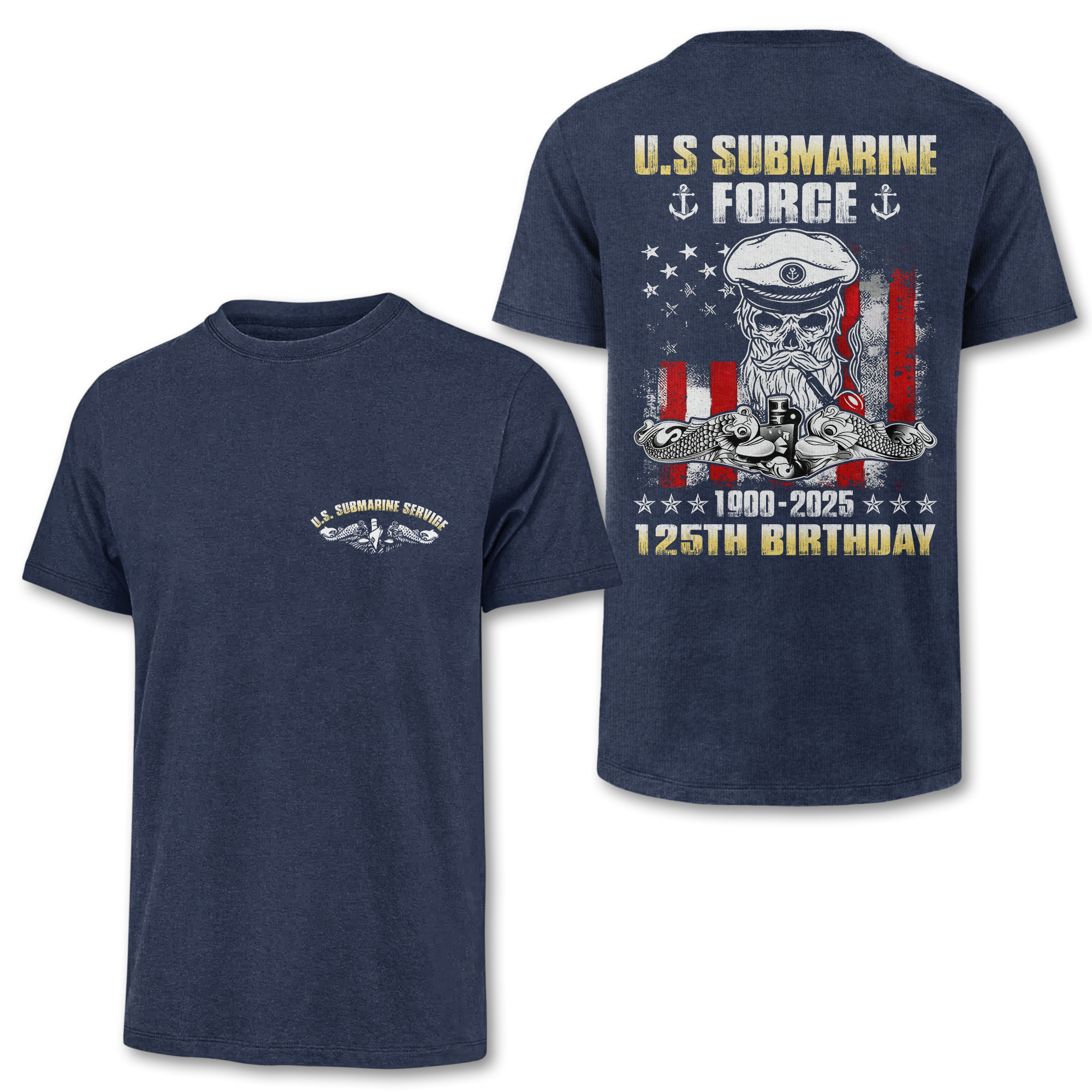 Navy Submarine 125th Birthday Double Sides Classic T-shirt