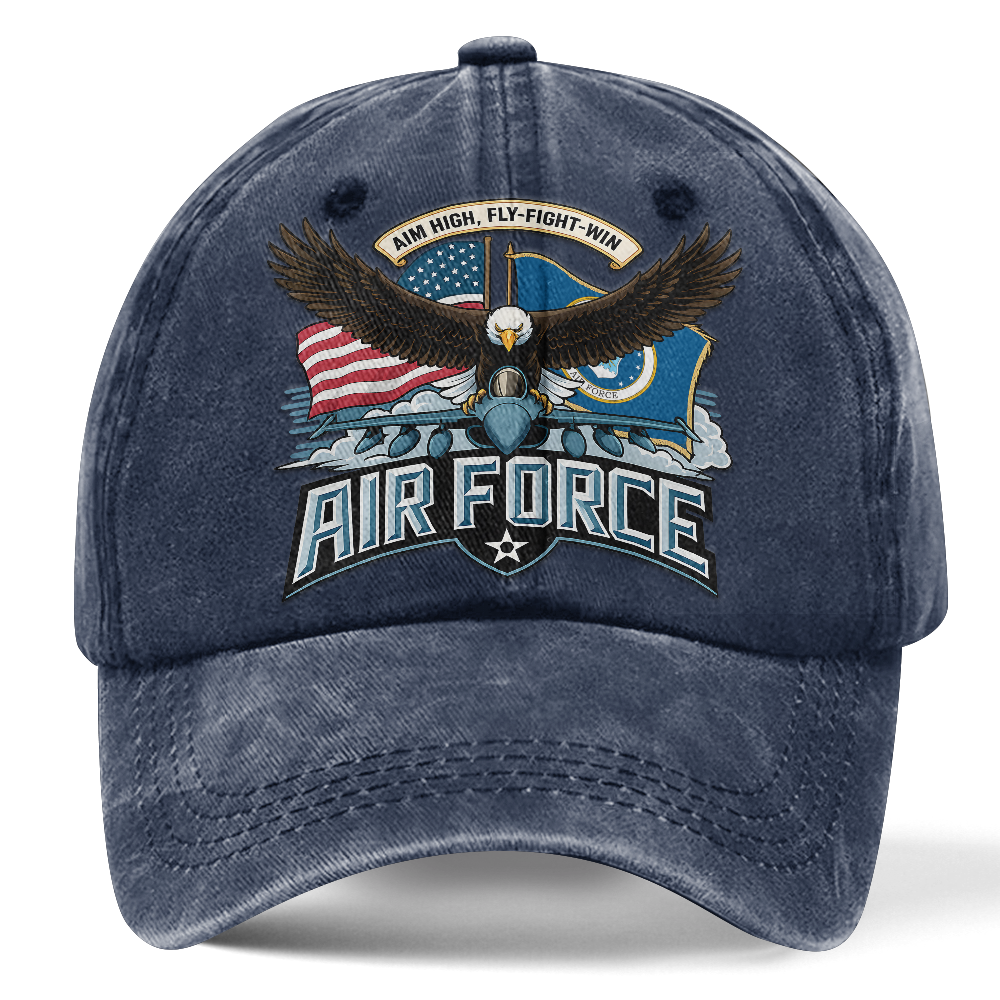 Personalizable Air Force Fly Fight Win Washed Cap