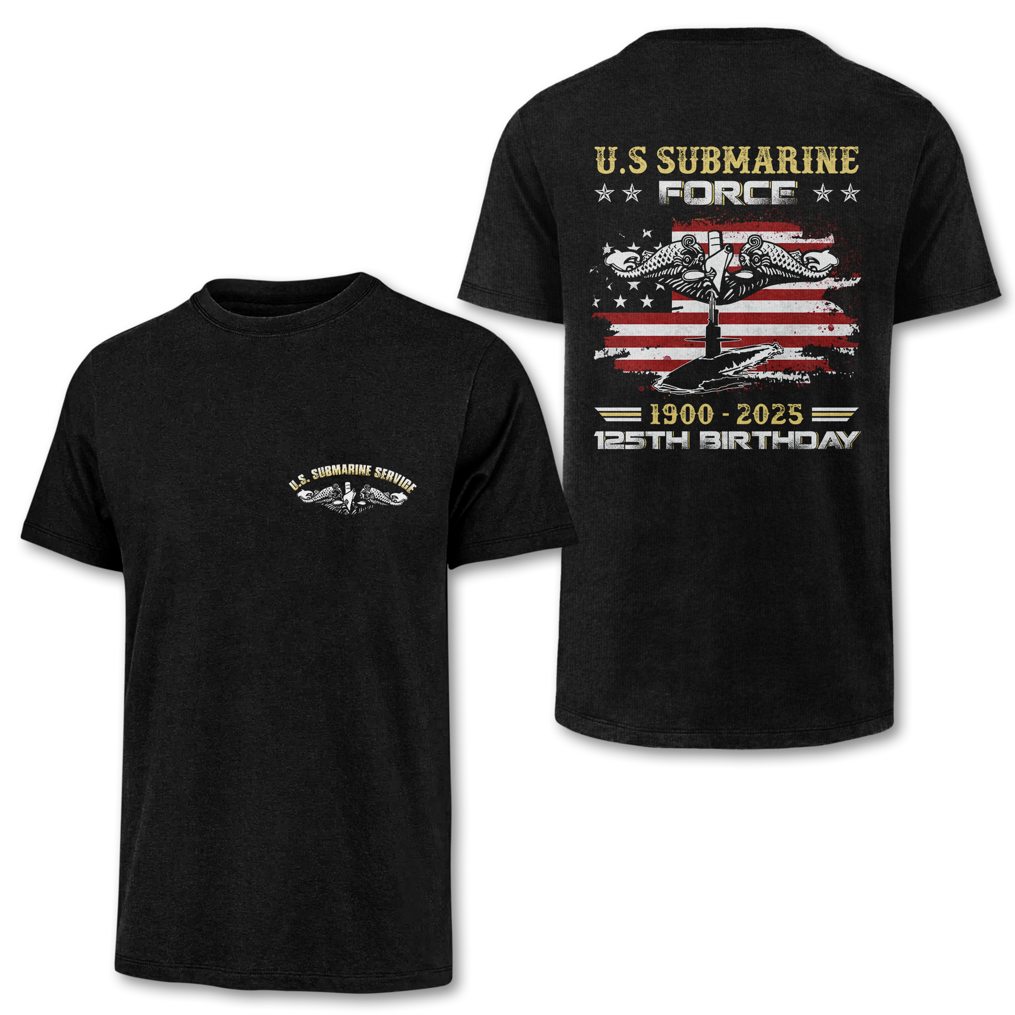 Navy Submarine 125th Birthday Double Sides Classic T-shirt