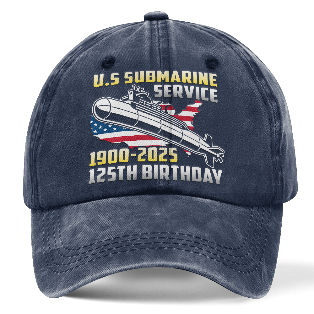 Navy Submarine 125th Birthday Washed Cap