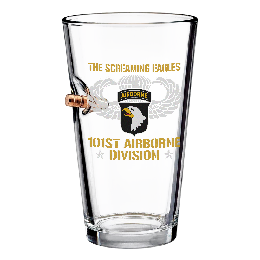 The Screaming Eagles Bullet Pint Glass