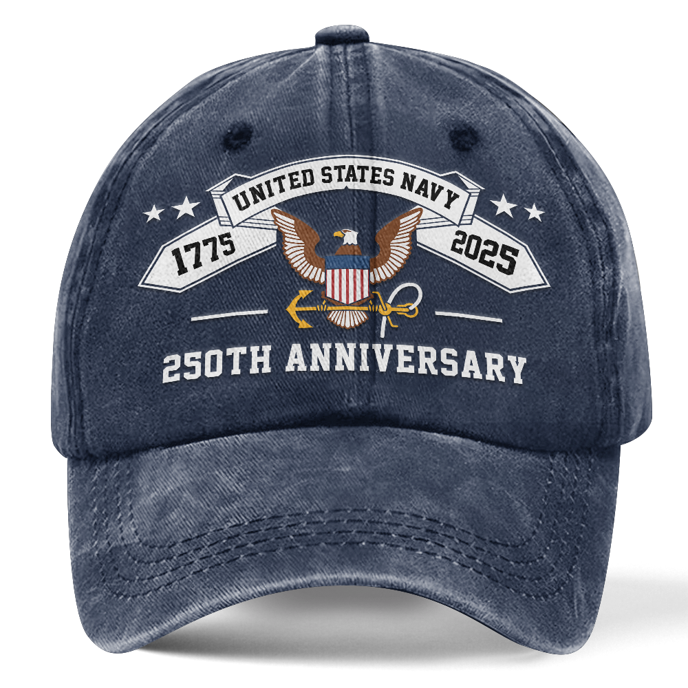 Navy 250th Anniversary Washed Cap