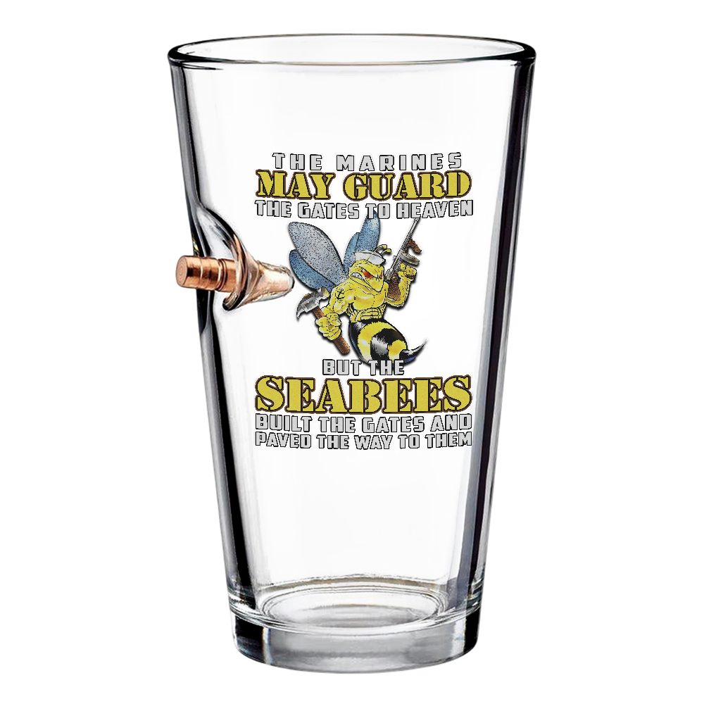 Seabees Built The Gates Bullet Pint Glass