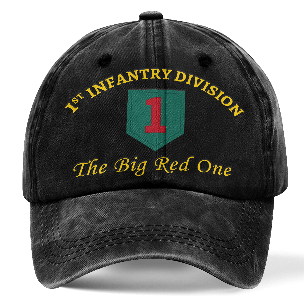 Personalizable Army 1st Infantry Division Washed Cap
