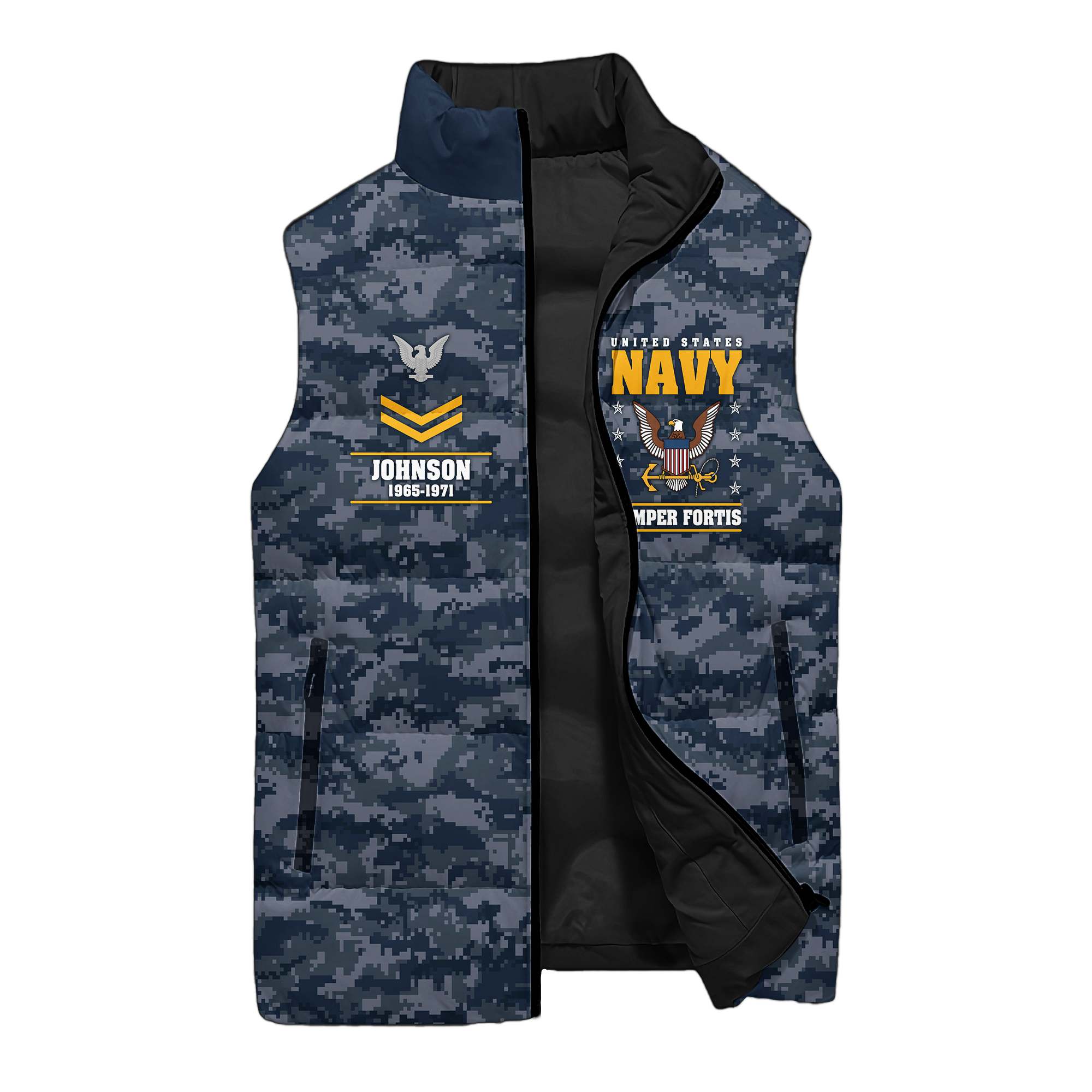 Personalizable Navy 250th Anniversary Puffer Vest