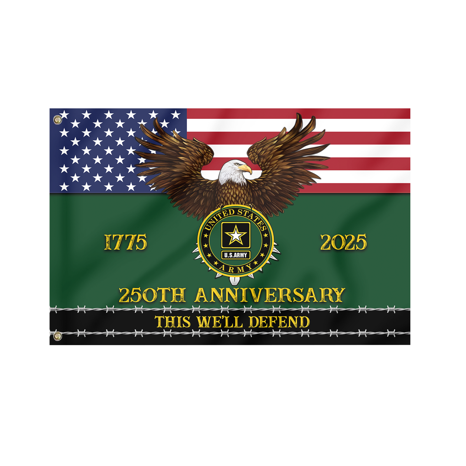 Army 250th Anniversary House Flag