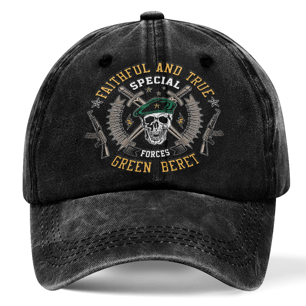 Personalizable Special Forces Green Beret Washed Cap