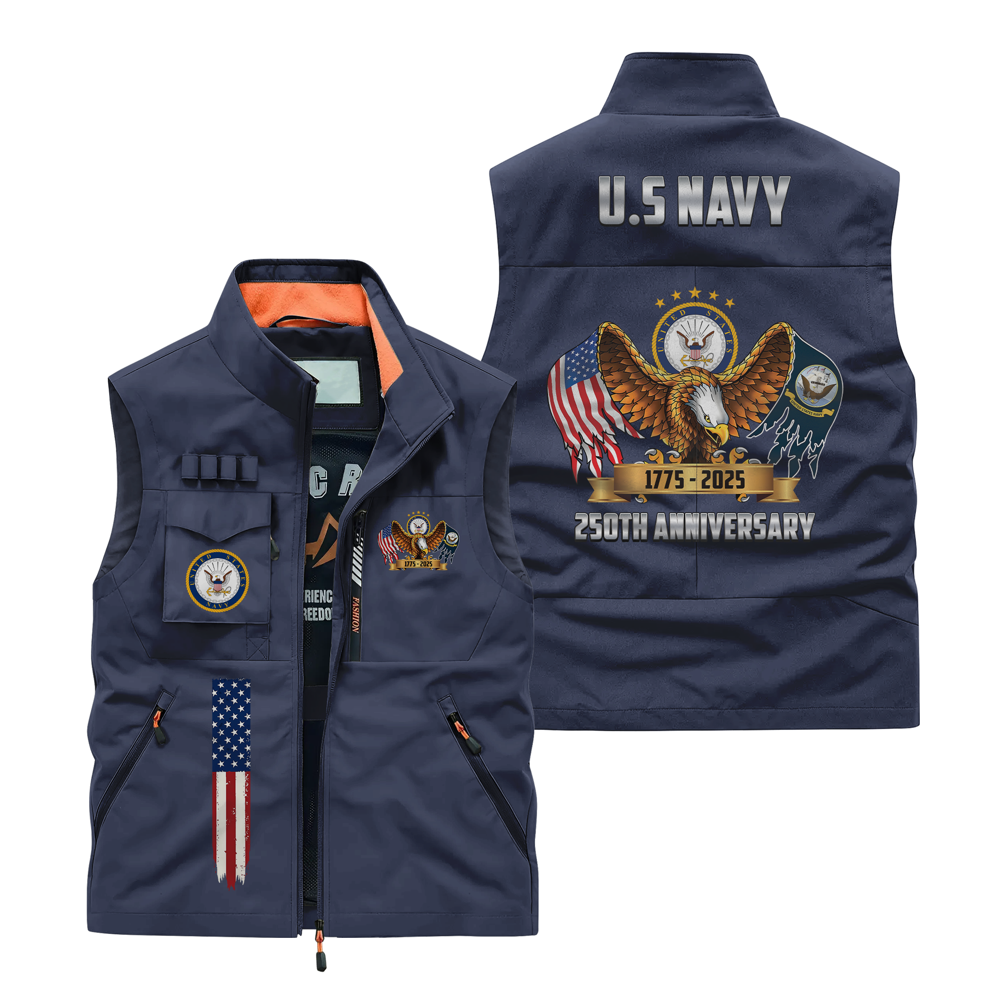 Navy 250th Anniversary Pocket Vest