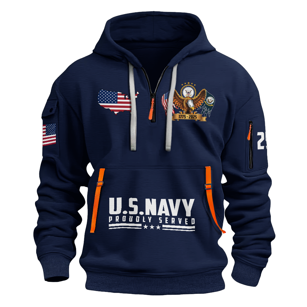Navy 250th Anniversary Quarter Zip Hoodie
