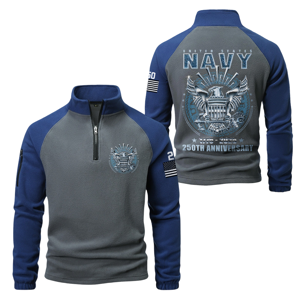 Navy 250th Anniversary Half-Zip Raglan Sweatshirt