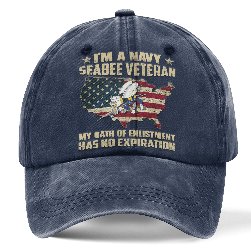 Personalizable Navy Seabee Washed Cap