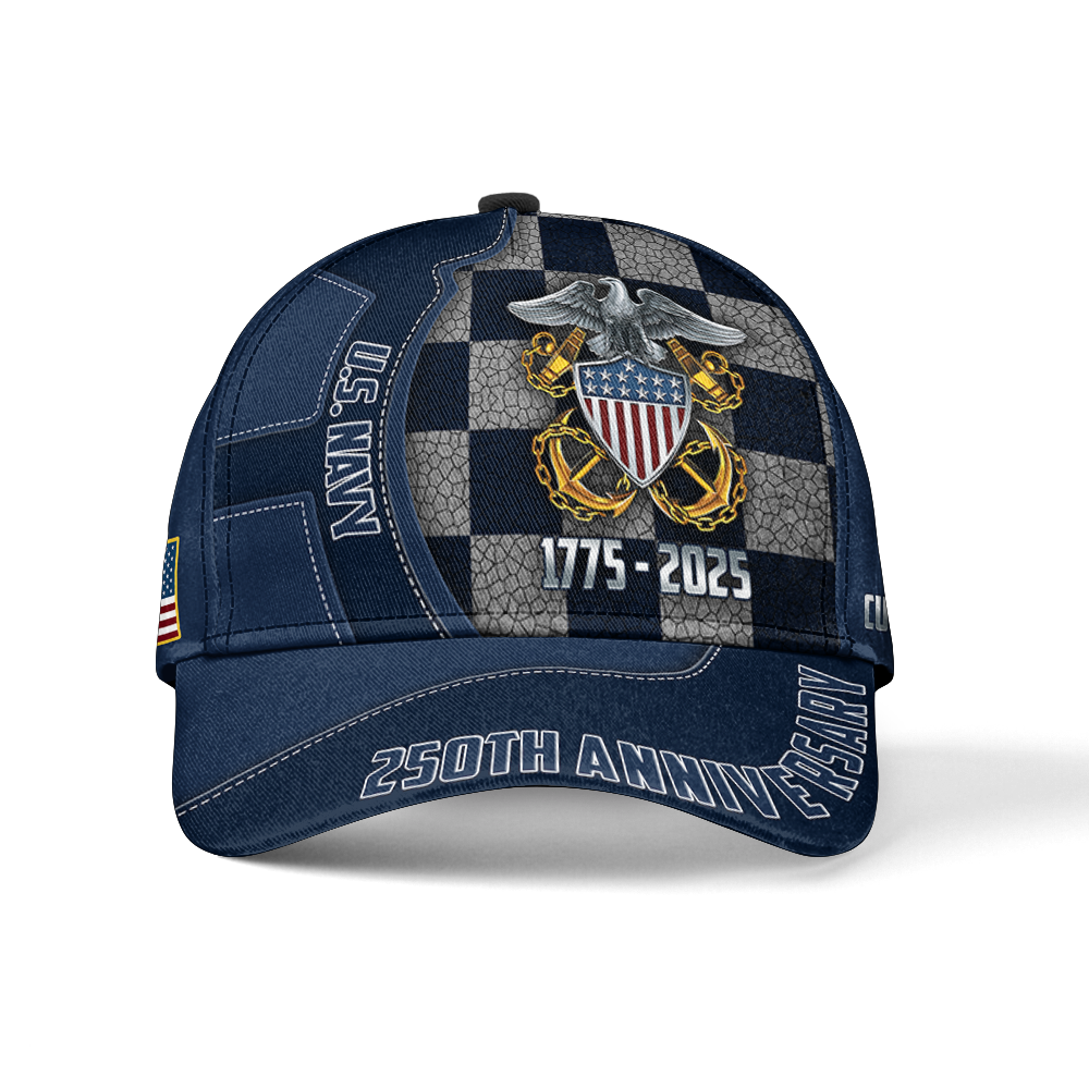 Personalizable Navy 250th Anniversary Classic Cap