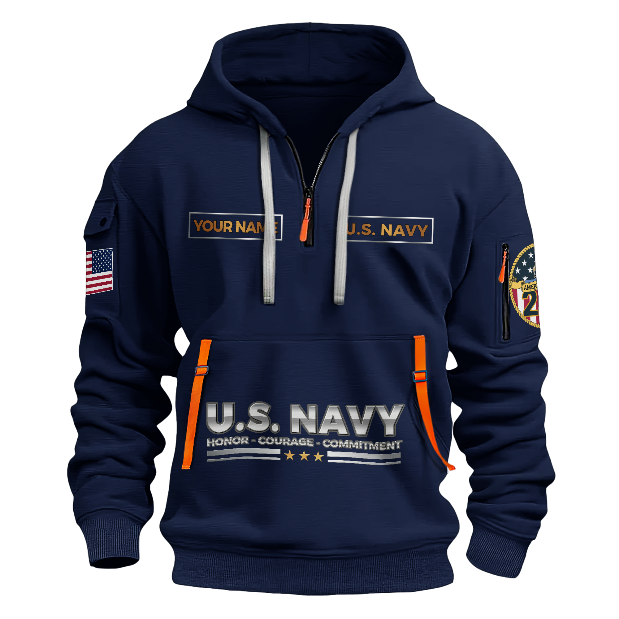 Navy 250th Anniversary Quarter Zip Hoodie
