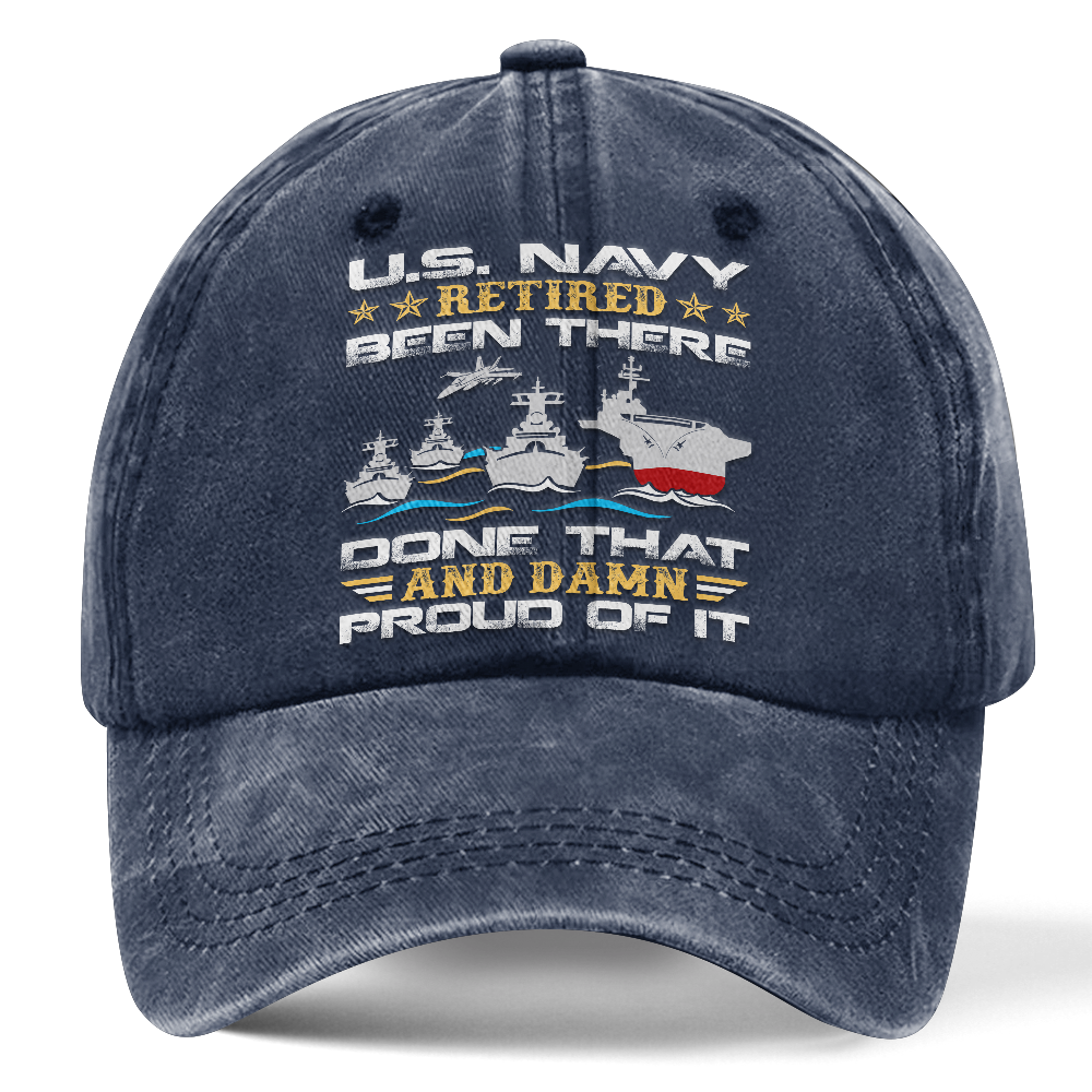 Personalized Navy Been There Done That Washed Cap
