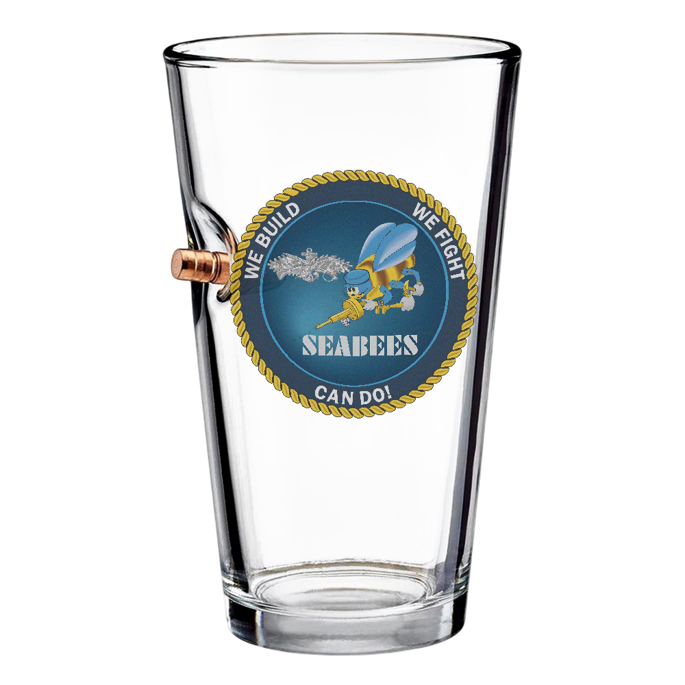 Seabees We Build We Fight Bullet Pint Glass