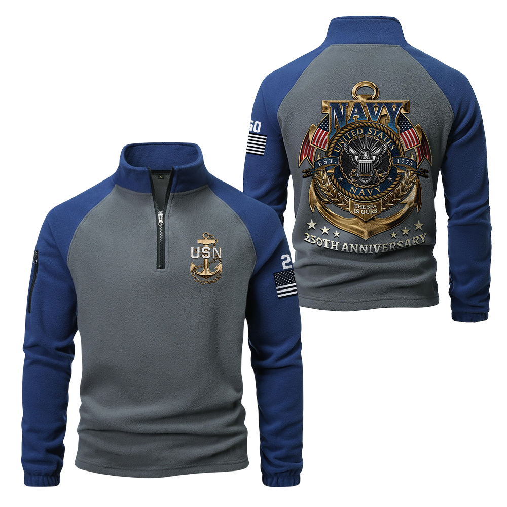 Navy 250th Anniversary Half-Zip Raglan Sweatshirt
