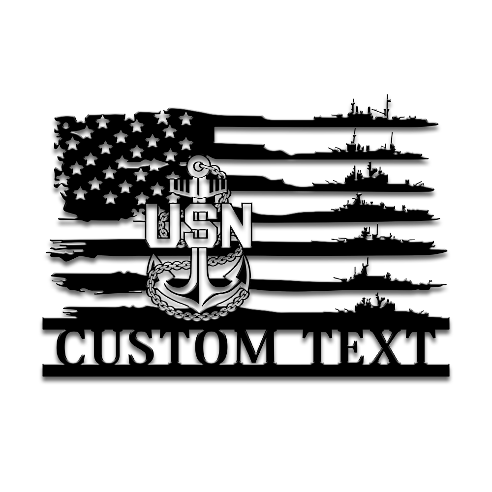 Personalized Navy Ship Metal Sign Wall Art