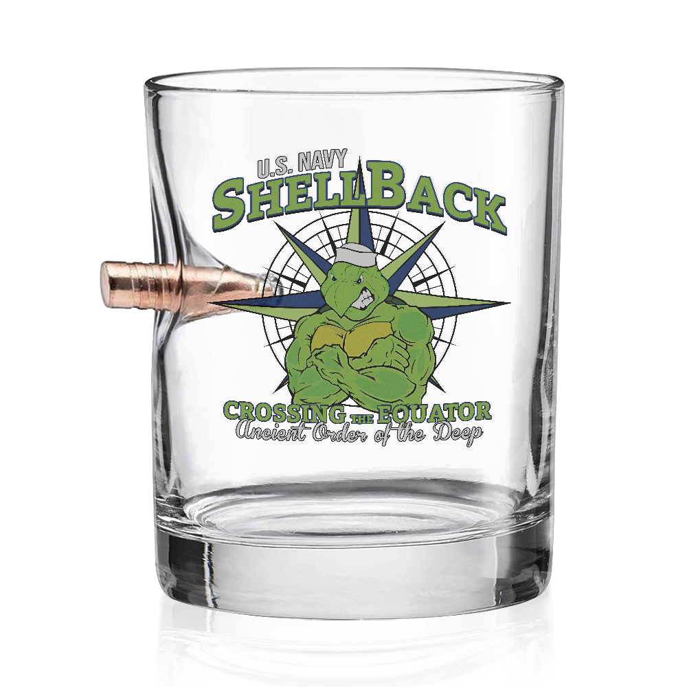 Shellback Ancient Order Of The Deep Bullet Whiskey Glass