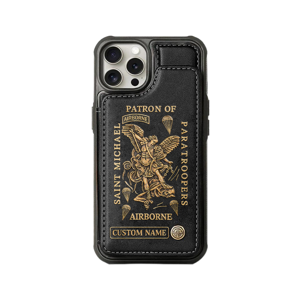 Personalizable Saint Michael Patron Of Paratroopers Wallet Phone Case