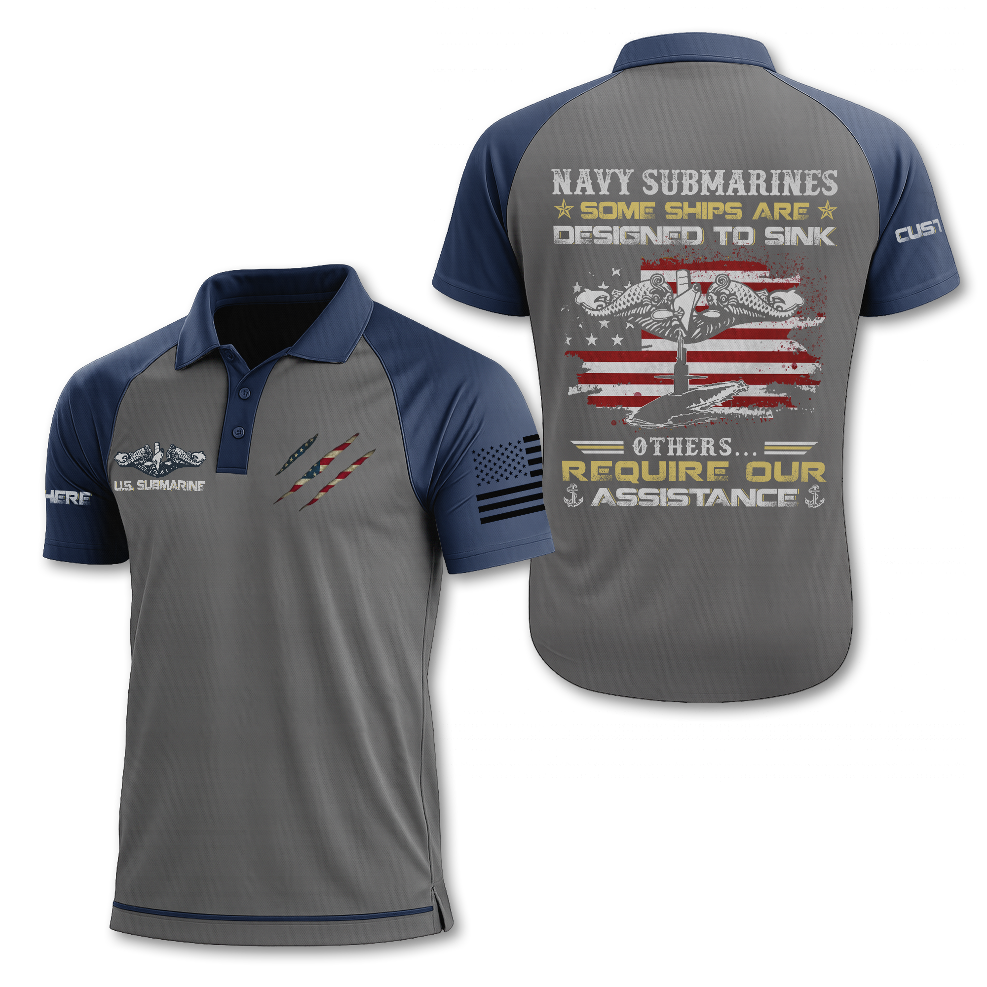 Navy Submarine Polo Shirt