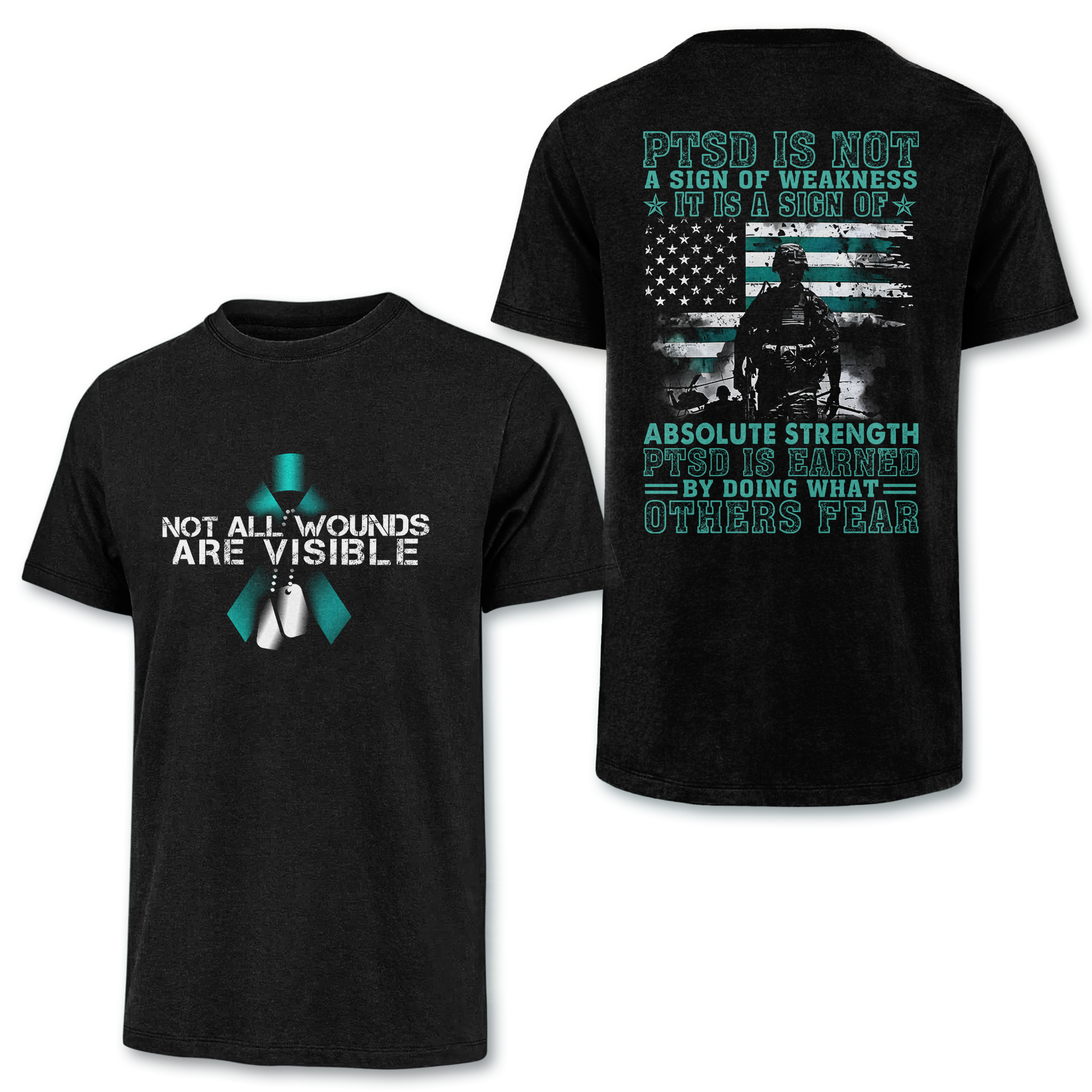 PTSD Is Not A Sign Of Weakness Double Side Classic T-shirt