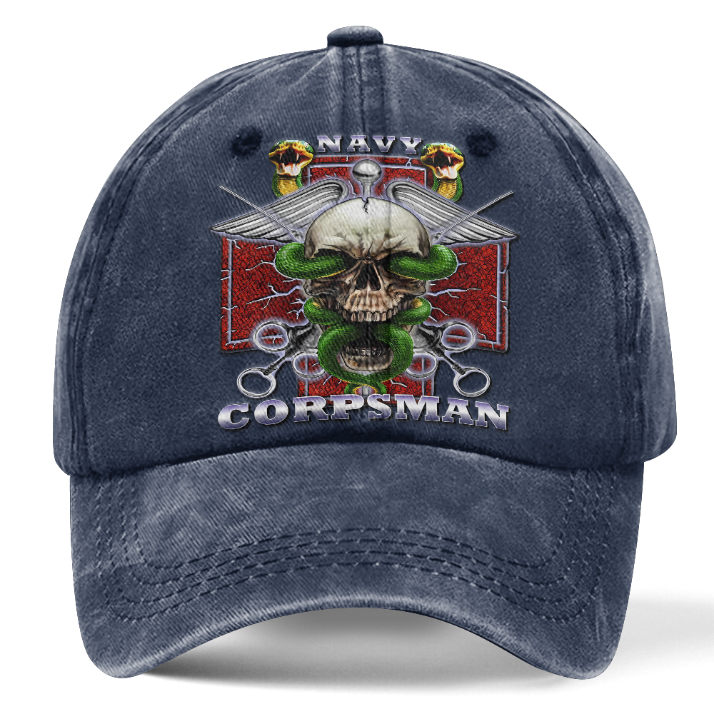 Personalizable Navy Corpsman Washed Cap