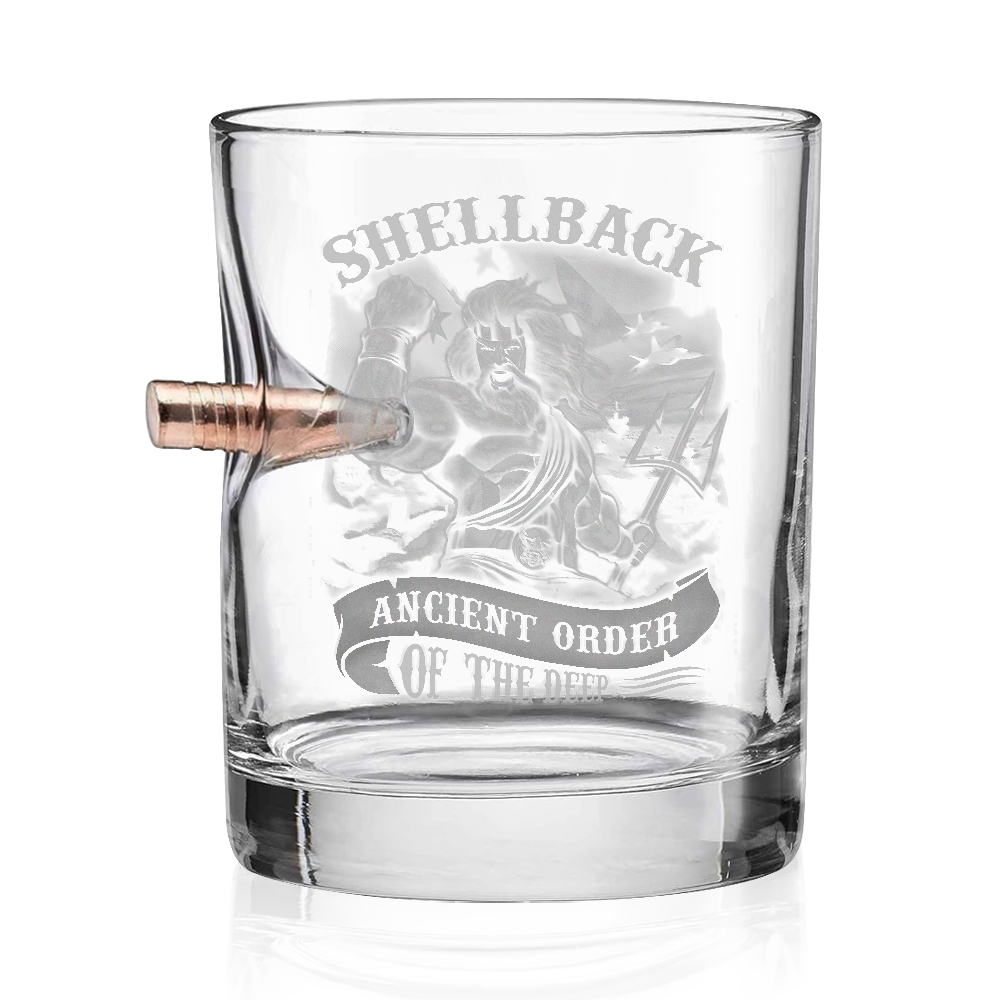 Shellback Ancient Order Of The Deep Bullet Whiskey Glass