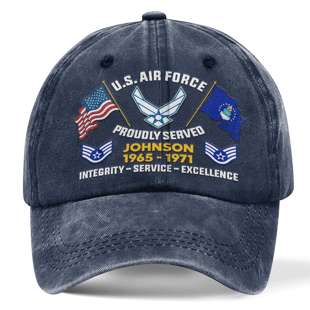 Personalizable Air Force Washed Cap