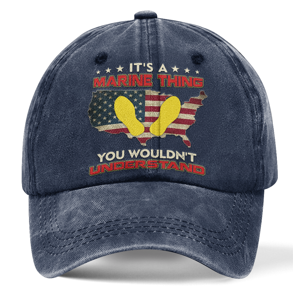 Personalizable It's A Marine Thing Washed Cap