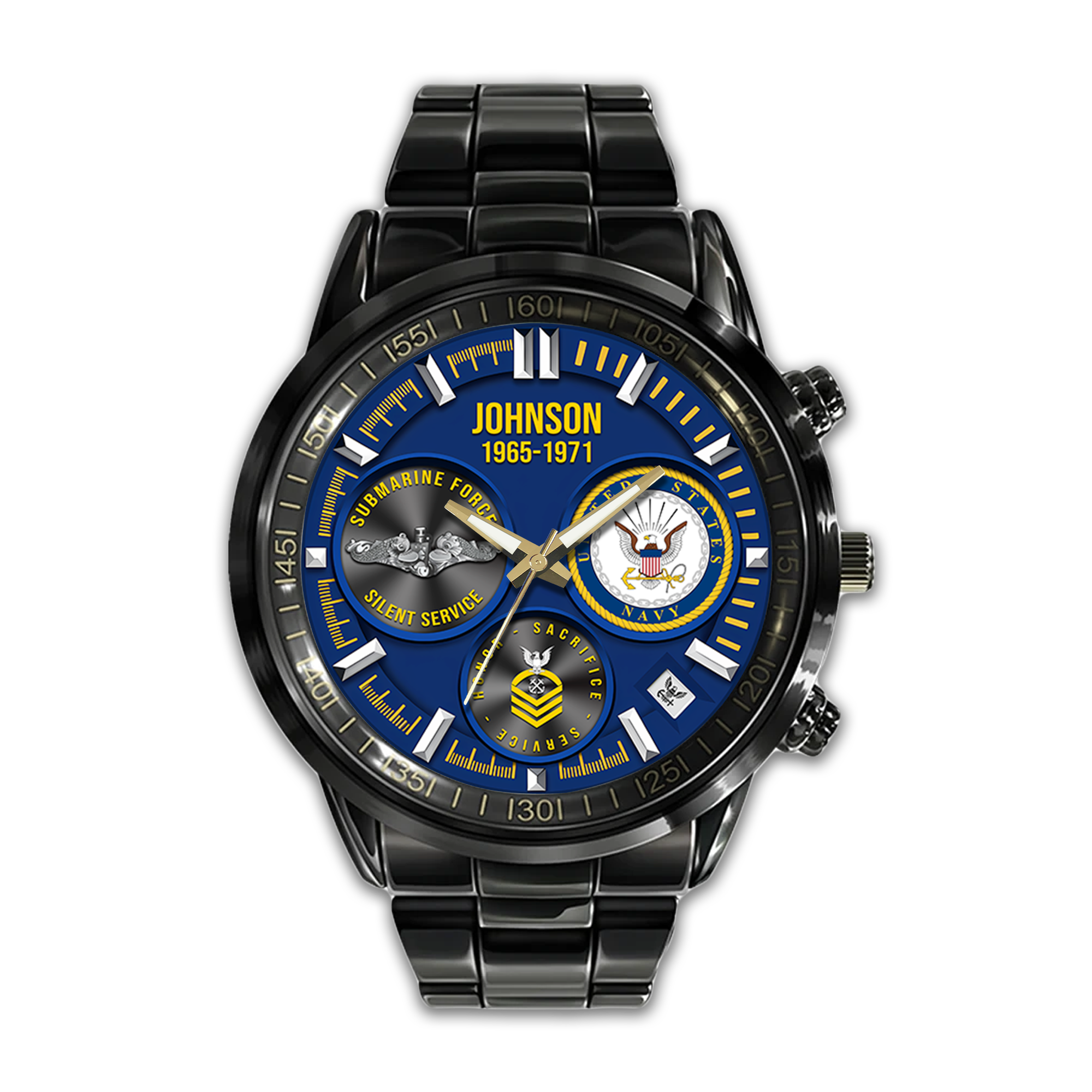 Personalizable Navy Submarine Stainless Steel Watch