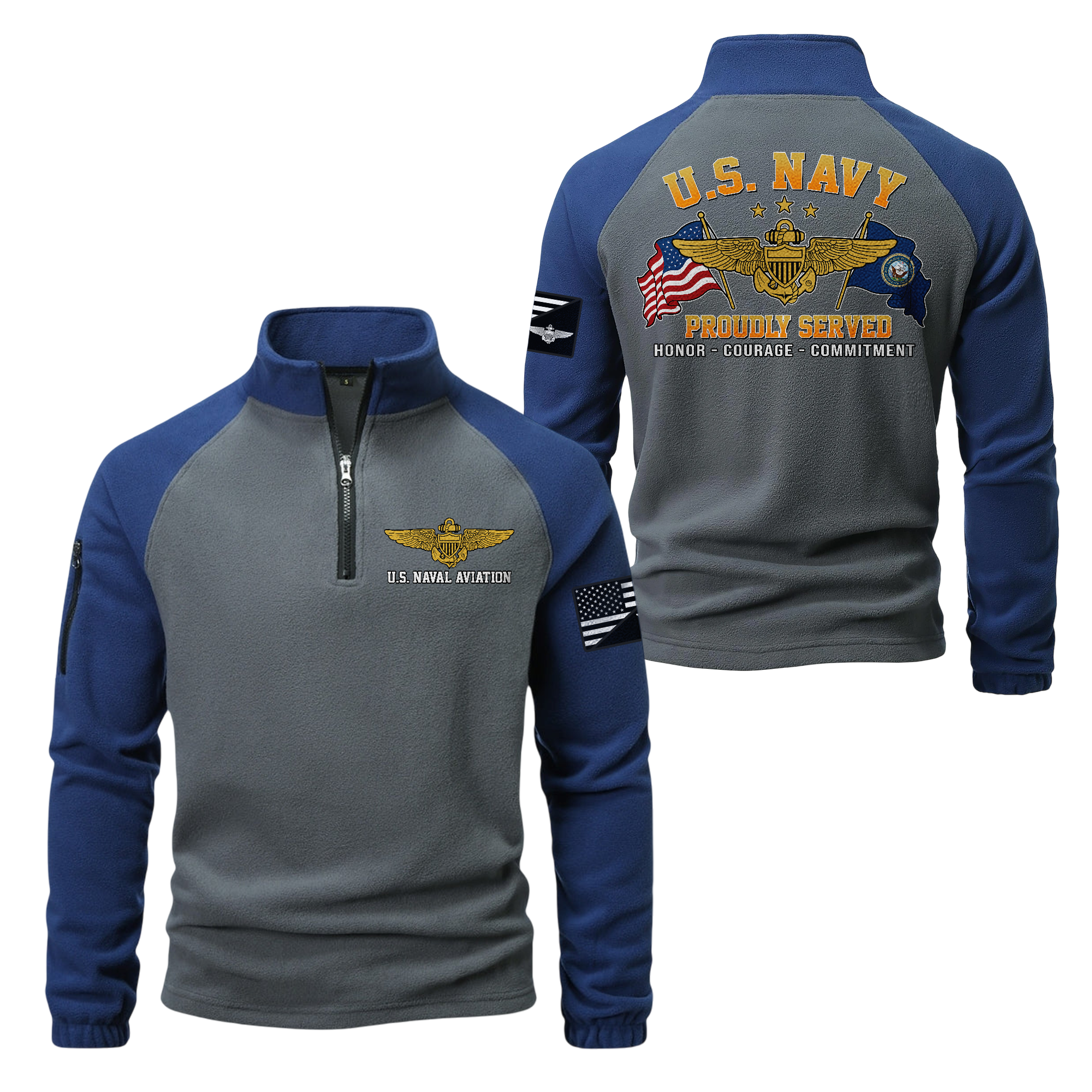 Naval Aviation Half-Zip Raglan Sweatshirt