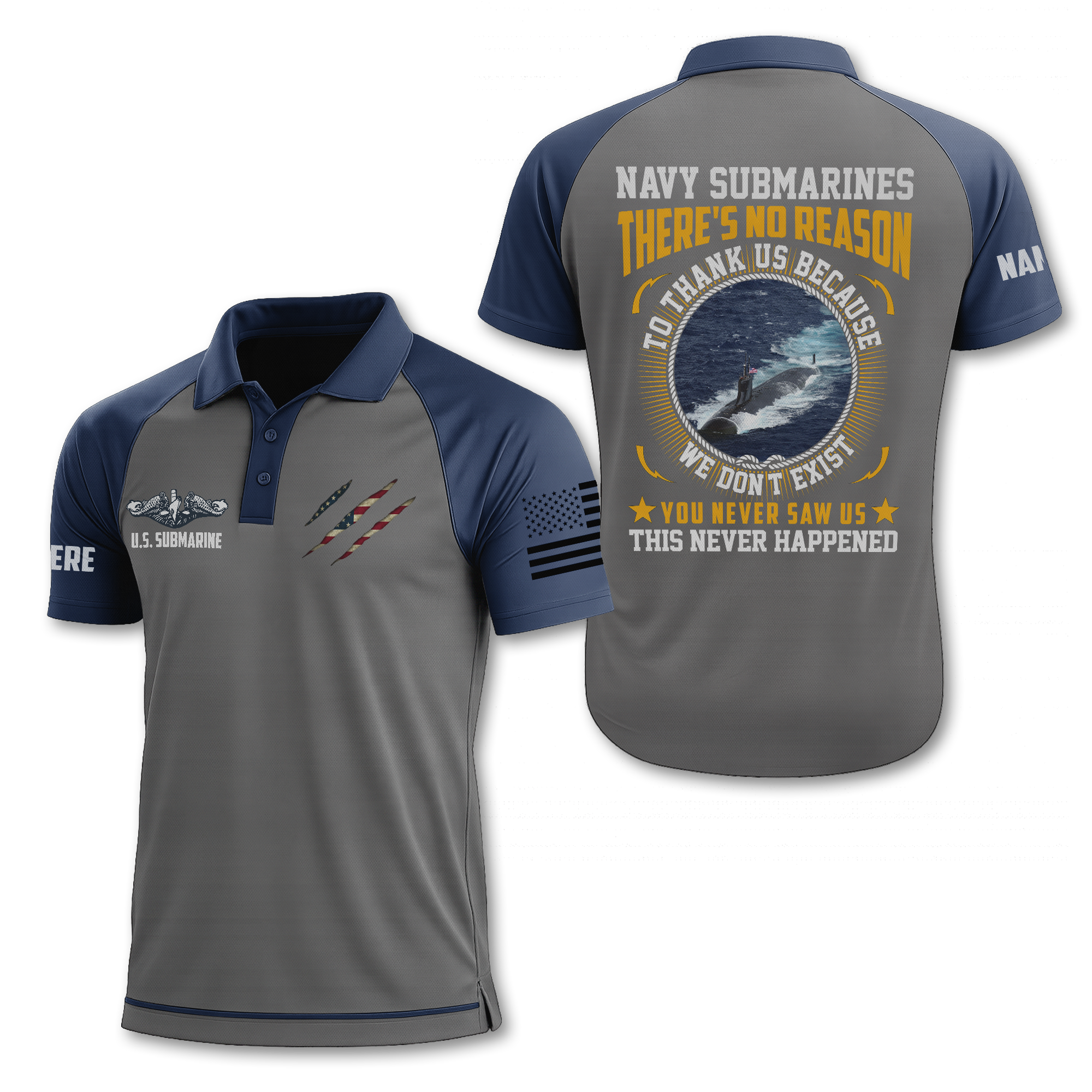 Navy Submarine Polo Shirt