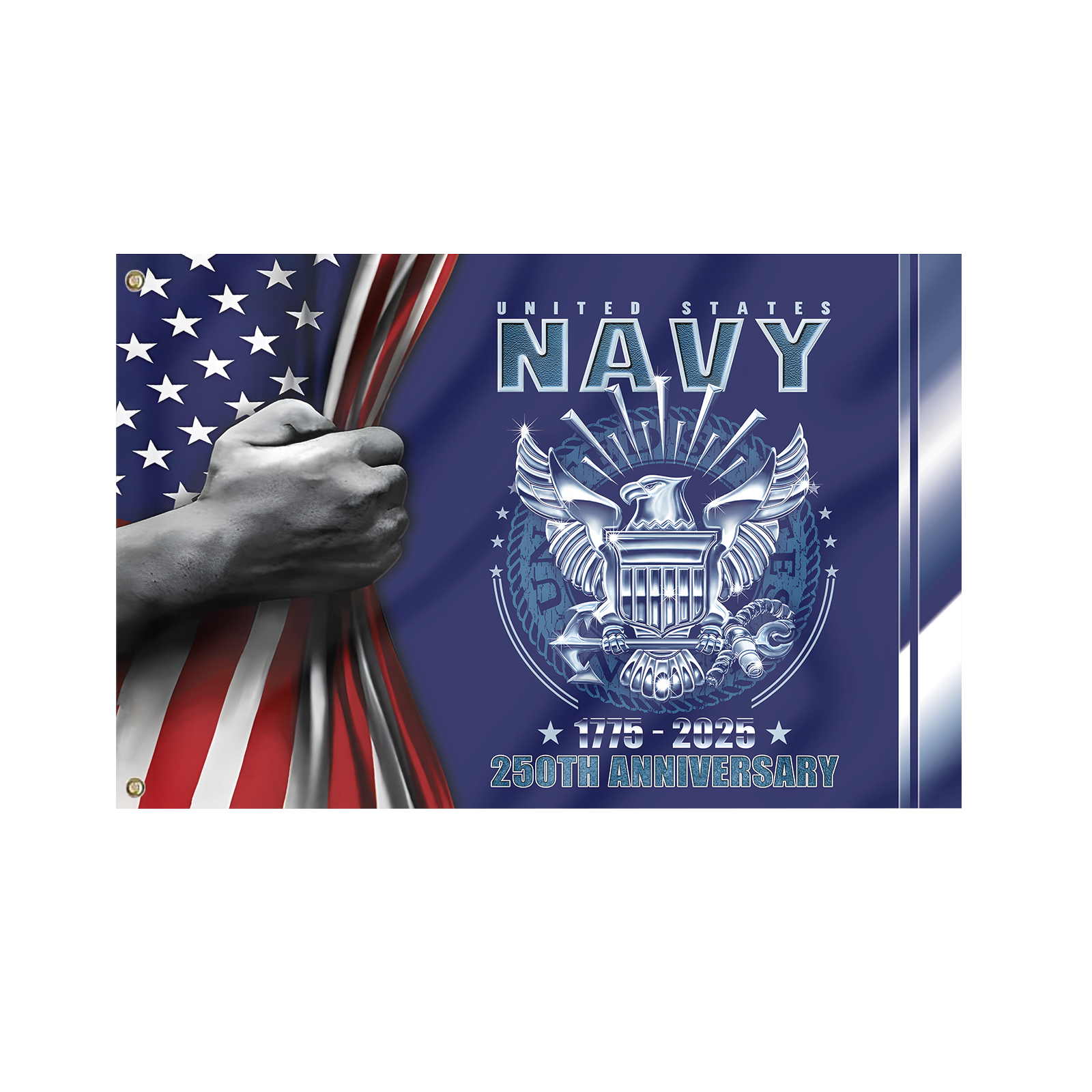 Navy 250th Anniversary House Flag