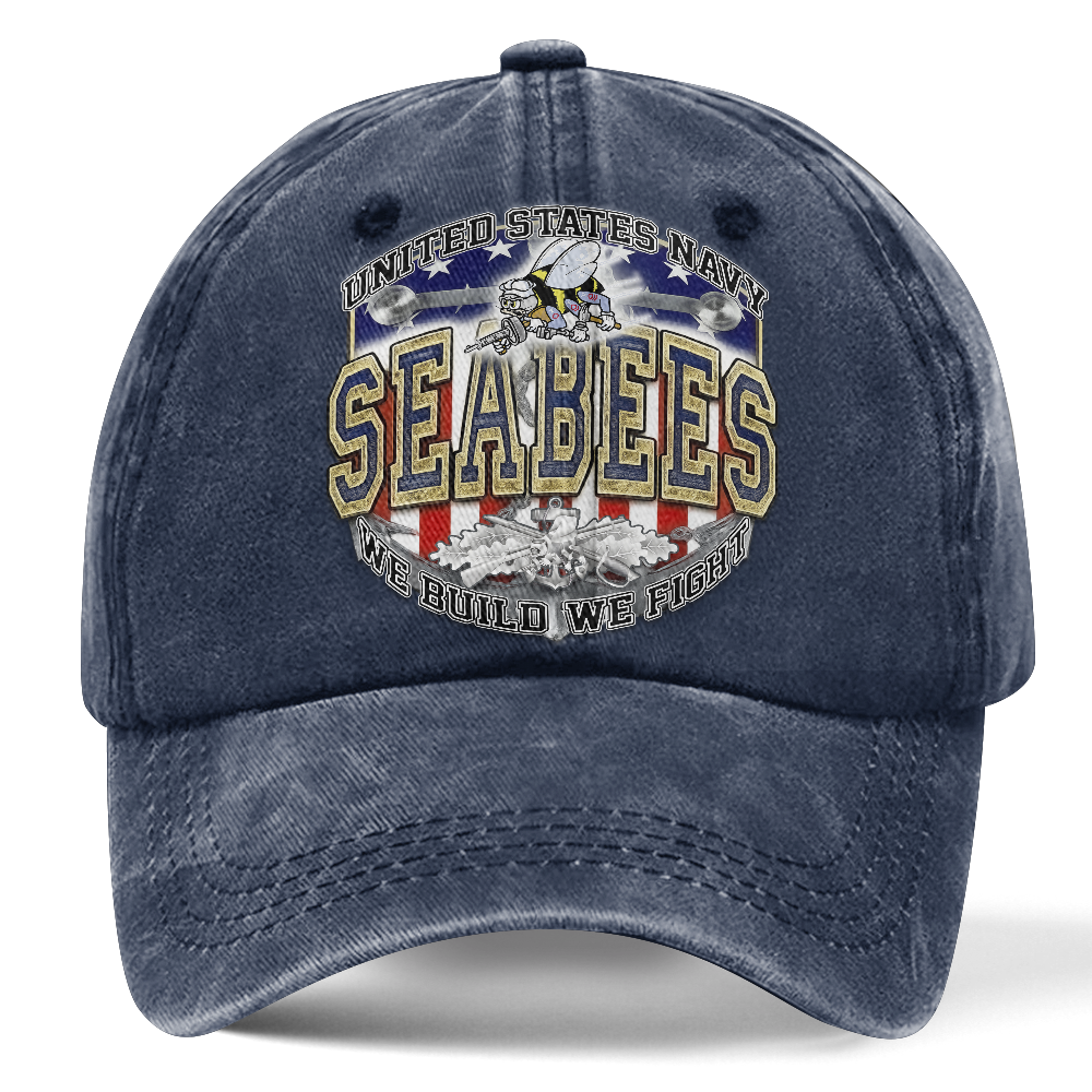Personalizable Navy Seabee Washed Cap