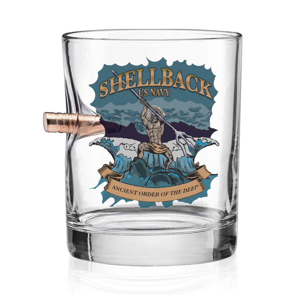 Shellback Ancient Order Of The Deep Bullet Whiskey Glass