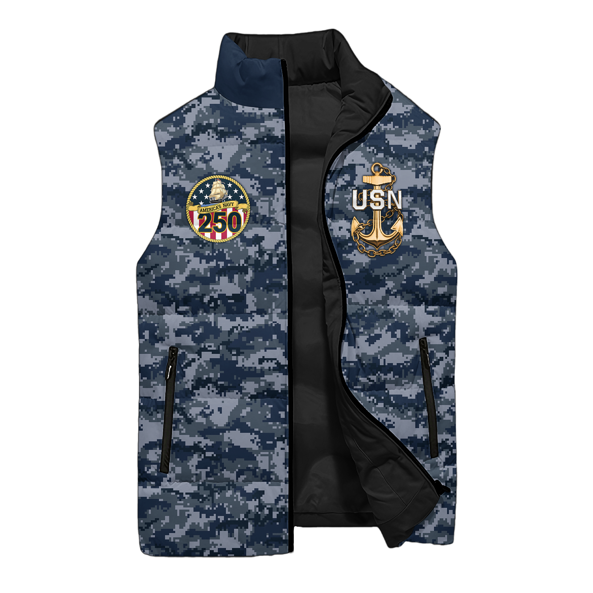 Navy 250th Anniversary Puffer Vest