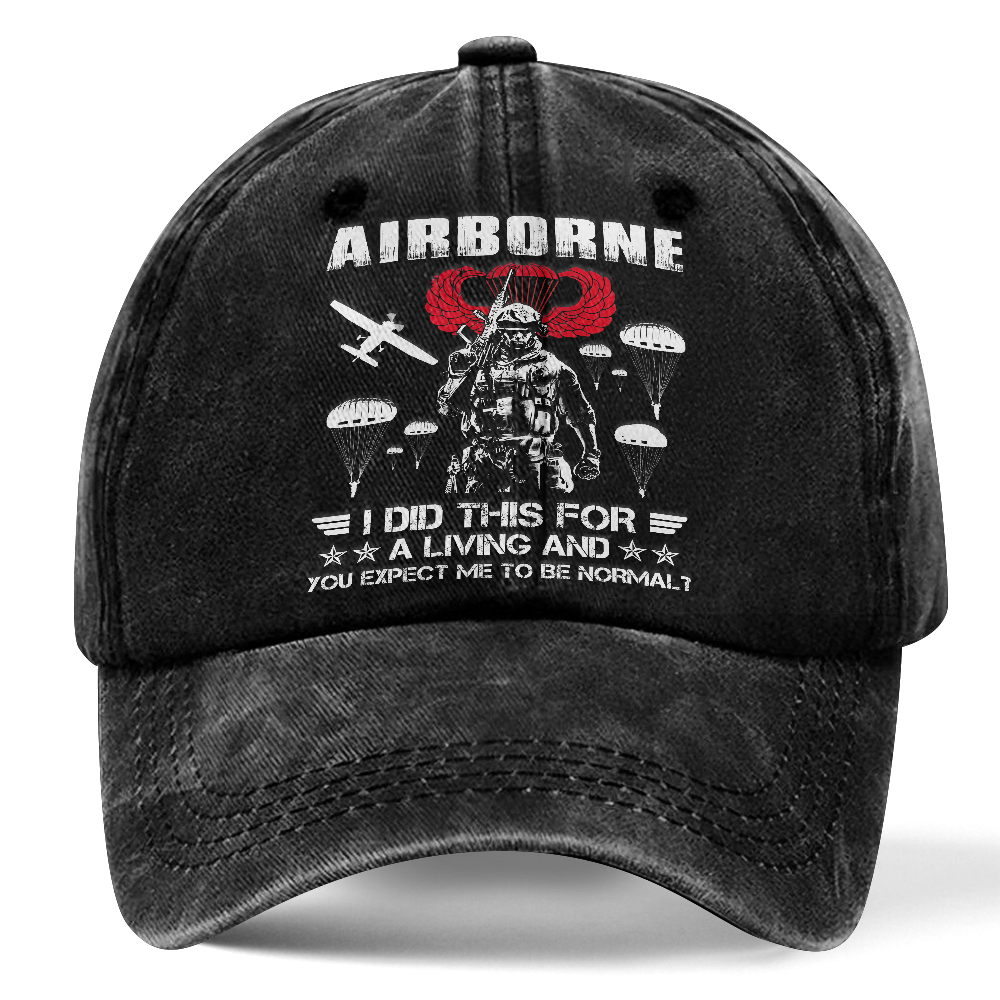 Airborne I Did This For A Living Washed Cap