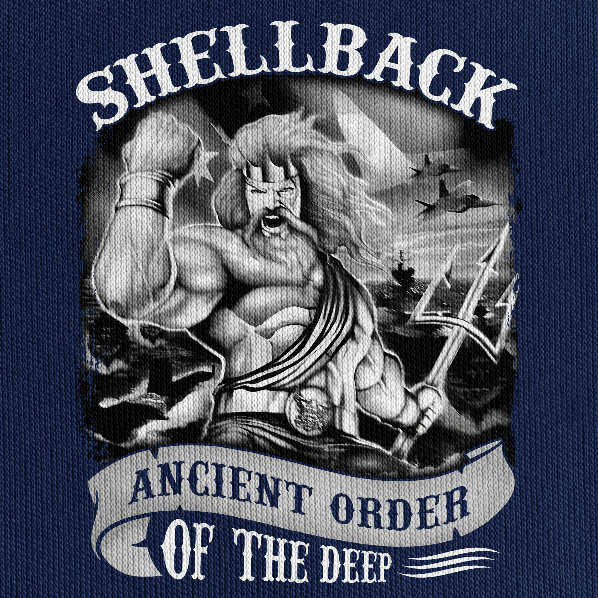 Personalizable Navy Shellback Ancient Order Of The Deep Quarter Zip Hoodie